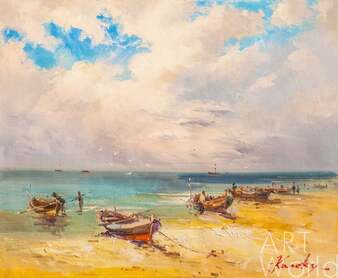Картина маслом "Лазурное море, белый песок… N2" Артворлд.ру