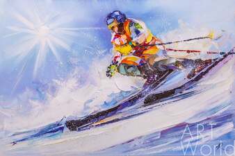 Картина маслом "Горные лыжи" Артворлд.ру
