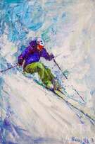 Картина маслом "Горные лыжи N4" Артворлд.ру