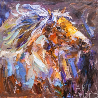 картина масло холст Картина маслом "Лошадь. Ветер в гриве", Родригес Хосе, LegacyArt Артворлд.ру