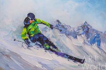 Картина маслом "Лыжник. На склонах Эвереста" Артворлд.ру