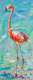 картина масло холст Картина маслом "Фламинго. Прогулка по берегу N2", Родригес Хосе, LegacyArt