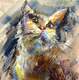 картина масло холст Картина маслом "Кот, который приносит счастье", Родригес Хосе, LegacyArt
