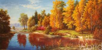 Красно-оранжевый пейзаж Артворлд.ру