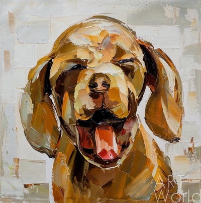 картина масло холст Картина маслом "Собака: Я счастлив! N2", Родригес Хосе, LegacyArt Артворлд.ру