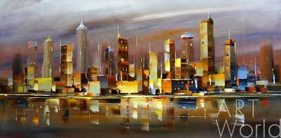 картина масло холст Городской пейзаж "Огни ночного города", Родригес Хосе, LegacyArt Артворлд.ру
