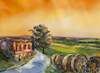 картина масло холст Средиземноморский пейзаж "Вечер в полях", Родригес Хосе, LegacyArt