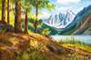 картина масло холст Летний пейзаж маслом "Сосны у горного озера", Ромм Александр, LegacyArt