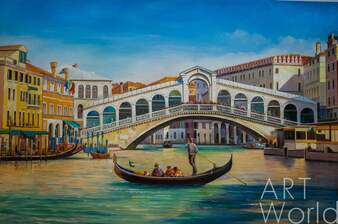 Картина маслом "Венецианский пейзаж. Мост Риальто" Артворлд.ру