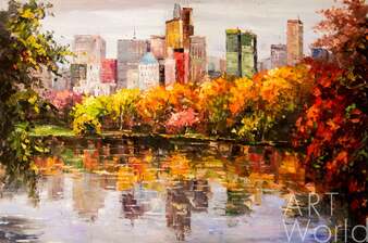 Пейзаж городской маслом "Нью-Йорк. Осень в Центральном парке" Артворлд.ру