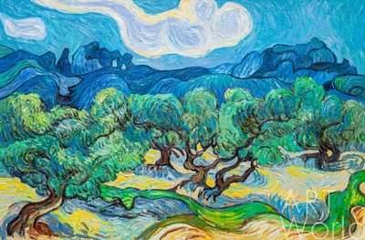 картина масло холст Копия картины Ван Гога "Оливковые деревья" (копия Анджея Влодарчика), Ван Гог Артворлд.ру