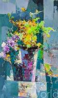 Картина маслом "Букет с орхидеями в стиле импрессионизм" Артворлд.ру