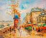 картина масло холст Пейзаж Парижа Антуана Бланшара "La Gare Dorleans et le Quai Dorsay", копия Кристины Виверс, Бланшар Антуан