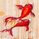картина масло холст Картина маслом "Карпы Кои. Японская золотая рыбка на удачу N6" , Родригес Хосе, LegacyArt
