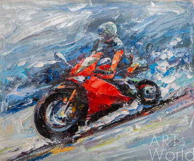 картина масло холст Картина маслом "Мотоцикл Ducati Diavel", Родригес Хосе, LegacyArt Артворлд.ру