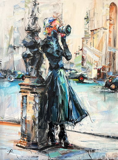 картина масло холст Картина маслом "Прекрасная незнакомка в Париже", Родригес Хосе, LegacyArt Артворлд.ру