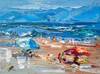 картина масло холст Картина маслом "Зонтики у моря", Родригес Хосе, LegacyArt