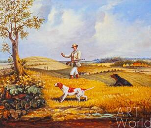 Копия картины Генри Томаса Олкена "Охота на куропатку",  (Henry Thomas Alken, Partridge Shooting) Артворлд.ру