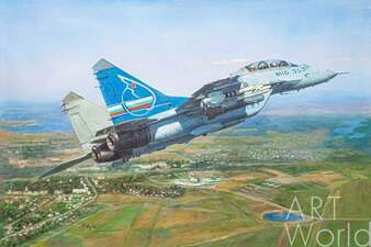 Картина маслом "Самолет МиГ-35. Между небом и землёй" Артворлд.ру