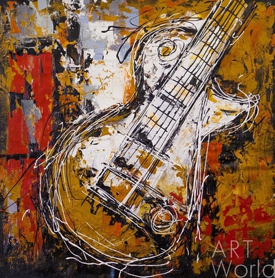 картина масло холст Картина маслом "Hard Rock Guitar"  (Хард рок гитара), Венгер Даниэль Артворлд.ру