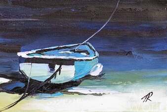 Картина маслом "Лодка. На средиземноморском побережье N3" Артворлд.ру