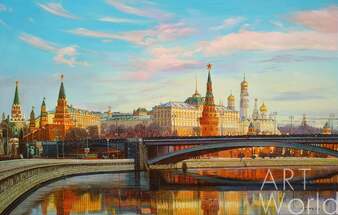 Картина маслом "Вид на Кремль ранним утром" Артворлд.ру