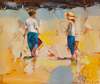 картина масло холст Пейзаж маслом "Дети на морском берегу. N15", Камский Савелий, LegacyArt