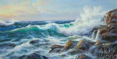 картина масло холст Морской пейзаж «Море, море, мир бездонный… N3», Лагно Дарья, LegacyArt Артворлд.ру