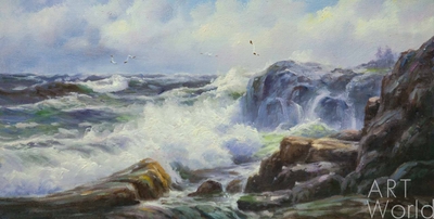 картина масло холст Морской пейзаж «Море, море, мир бездонный… N5», Лагно Дарья, LegacyArt Артворлд.ру