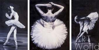Картина маслом "Изящный мир балета" Триптих Артворлд.ру