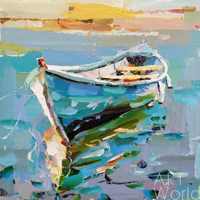 картина масло холст Картина маслом "Лодка на воде N7", Родригес Хосе, LegacyArt Артворлд.ру