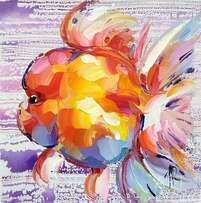 Картина маслом "Золотая рыбка Оранда N3" Артворлд.ру
