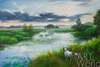 картина масло холст Картина маслом, пейзаж "Утро на реке", Ромм Александр, LegacyArt