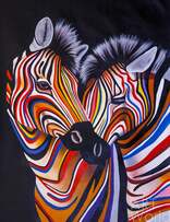 Картина маслом "Разноцветные зебры N11" Артворлд.ру