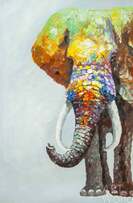 Картина маслом "Разноцветный слон" Артворлд.ру