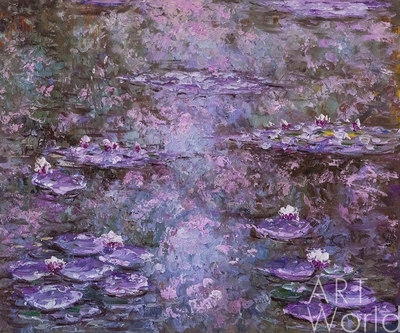 картина масло холст "Водяные лилии N33", копия С Камского картины Клода Моне, Моне Клод Артворлд.ру