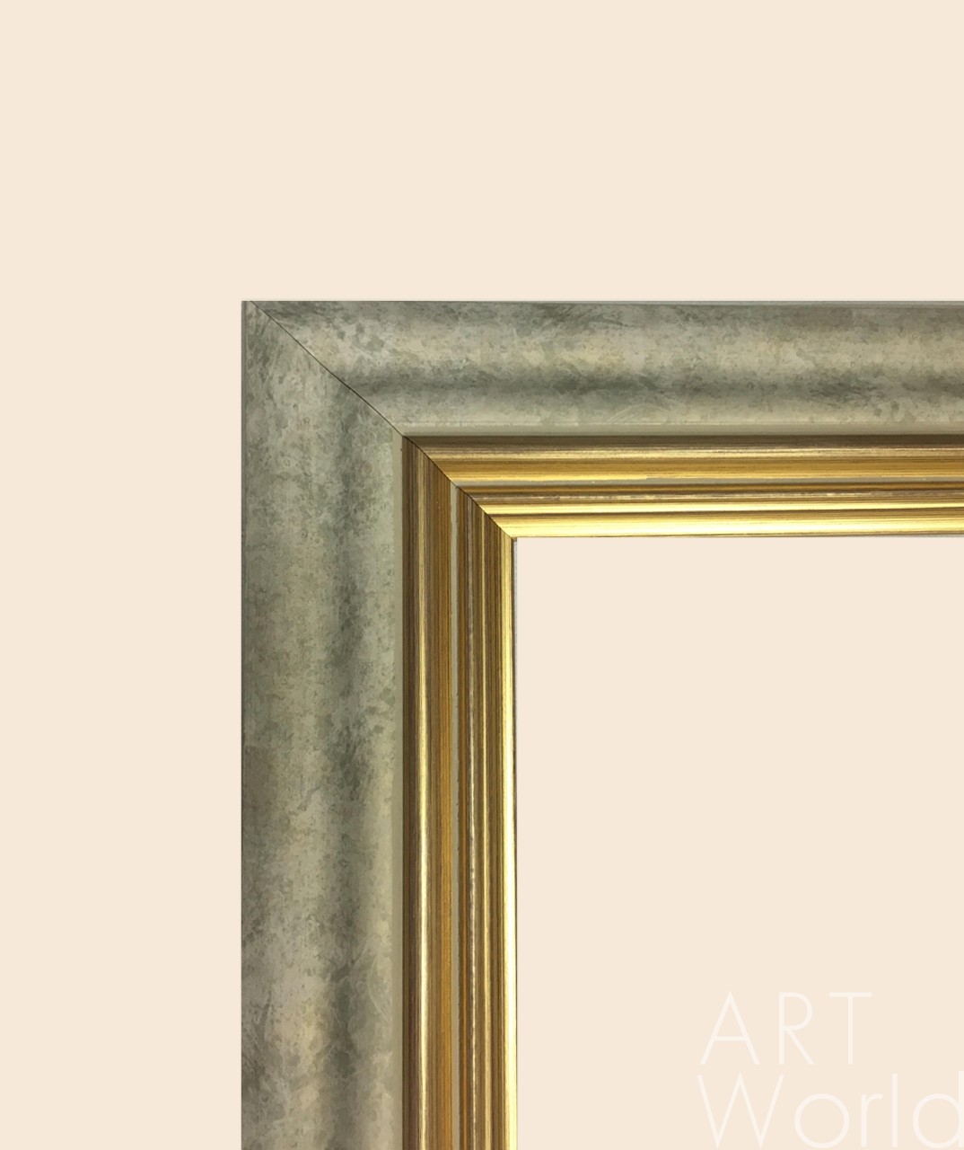 картина масло холст Багет светло-коричневый с золотым кантом,  Артворлд.ру