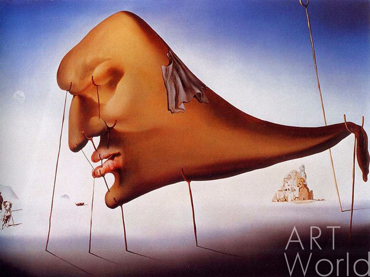 картина масло холст Картина маслом "Сон", копия картины Сальвадора Дали, Дали Сальвадор (Salvador Dalí) Артворлд.ру