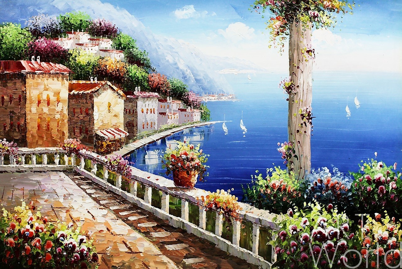 картина масло холст Пейзаж маслом "Средиземноморское настроение N16", Картины в интерьер, LegacyArt