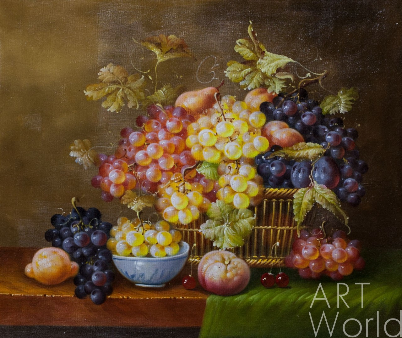 картина масло холст Картина маслом "Натюрморт с фруктами в стиле барокко N2", Потапова Мария , LegacyArt Артворлд.ру