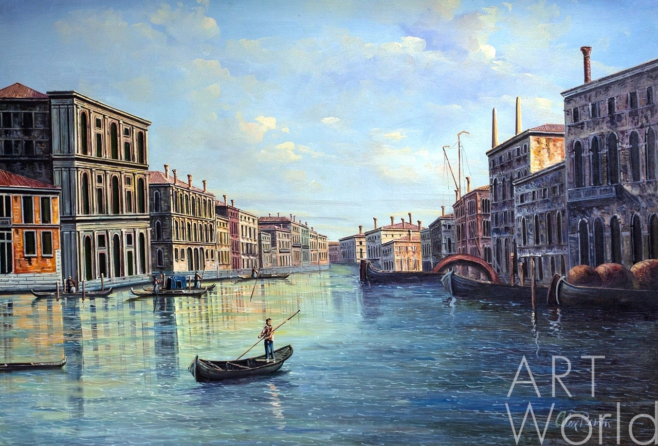 картина масло холст Картина маслом "Венецианский пейзаж N3", Ромм Александр, LegacyArt