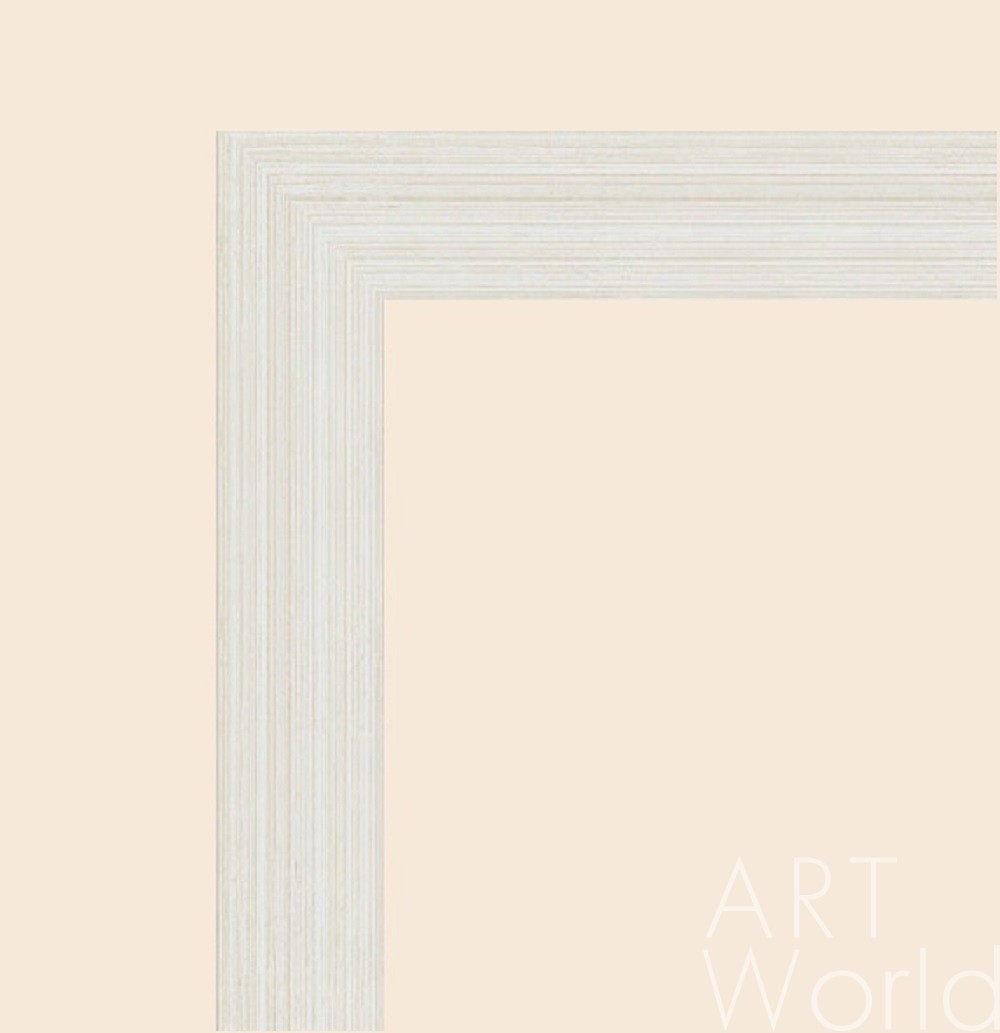 картина масло холст Багет белый профиль "коробочка", высота 4.4 см,  Артворлд.ру
