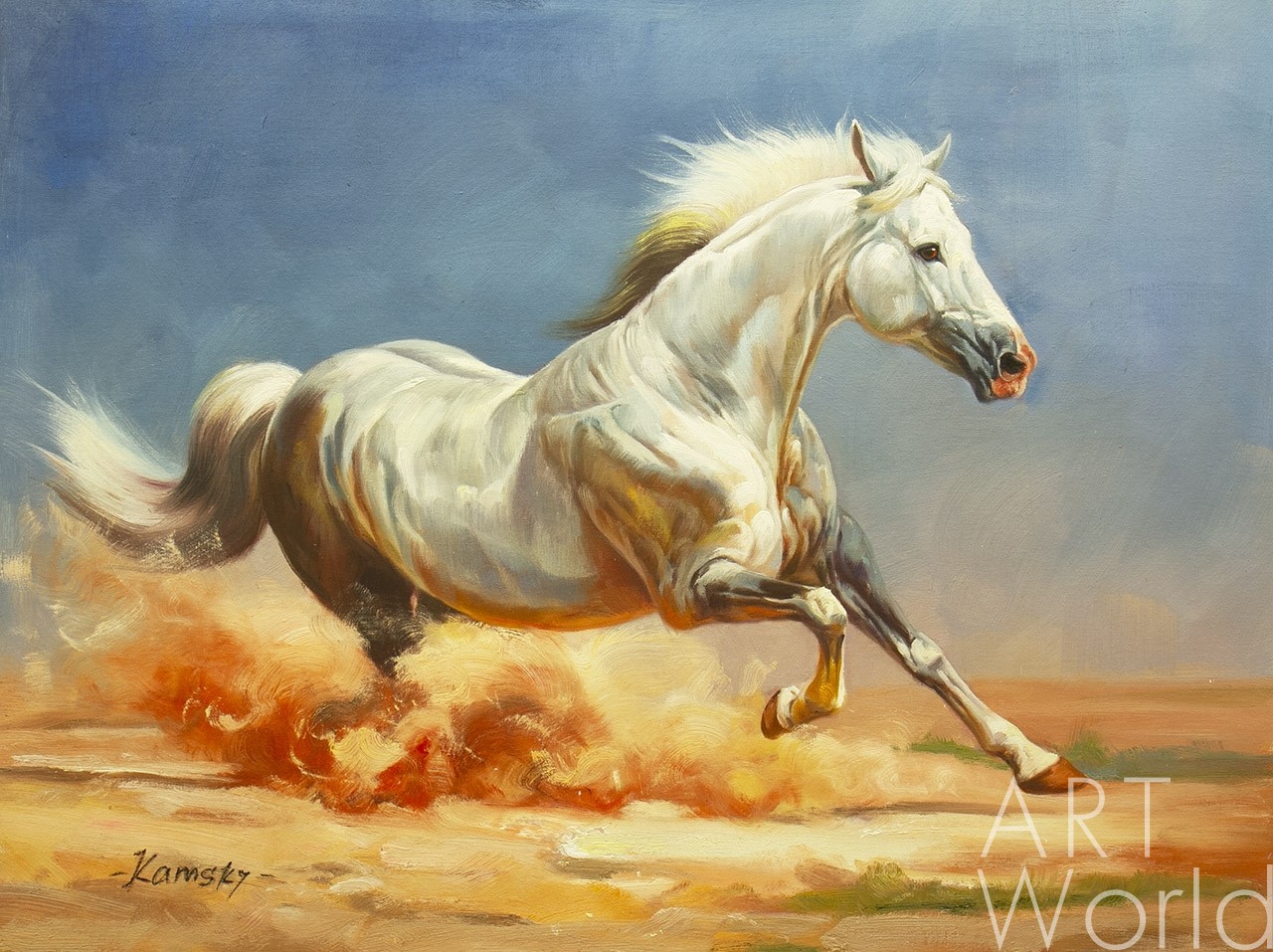 белый конь арт