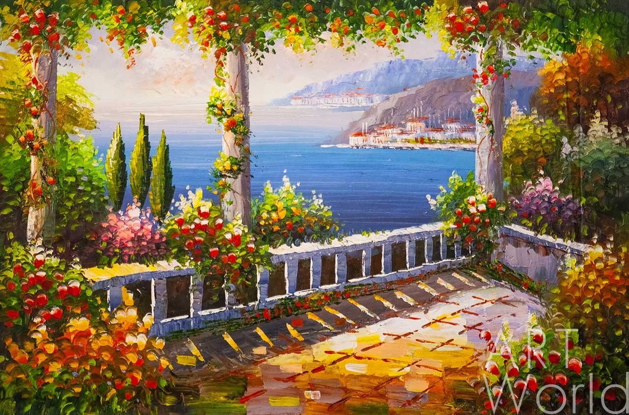 картина масло холст Пейзаж маслом "Средиземноморское настроение N32", Картины в интерьер, LegacyArt