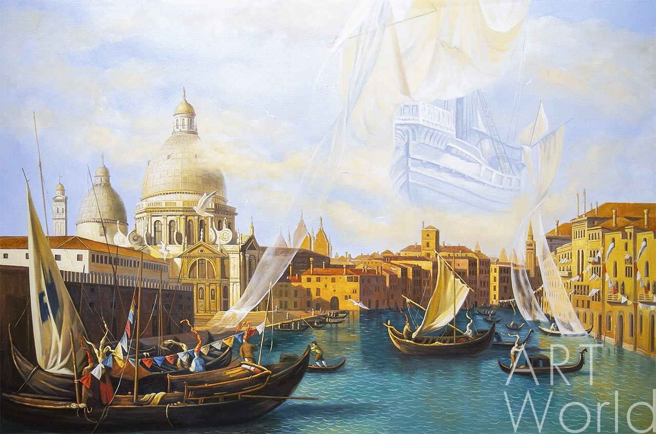 картина масло холст Копия картины по эскизу заказчика "Венеция", художник Савелий Камский, Репродукции картин