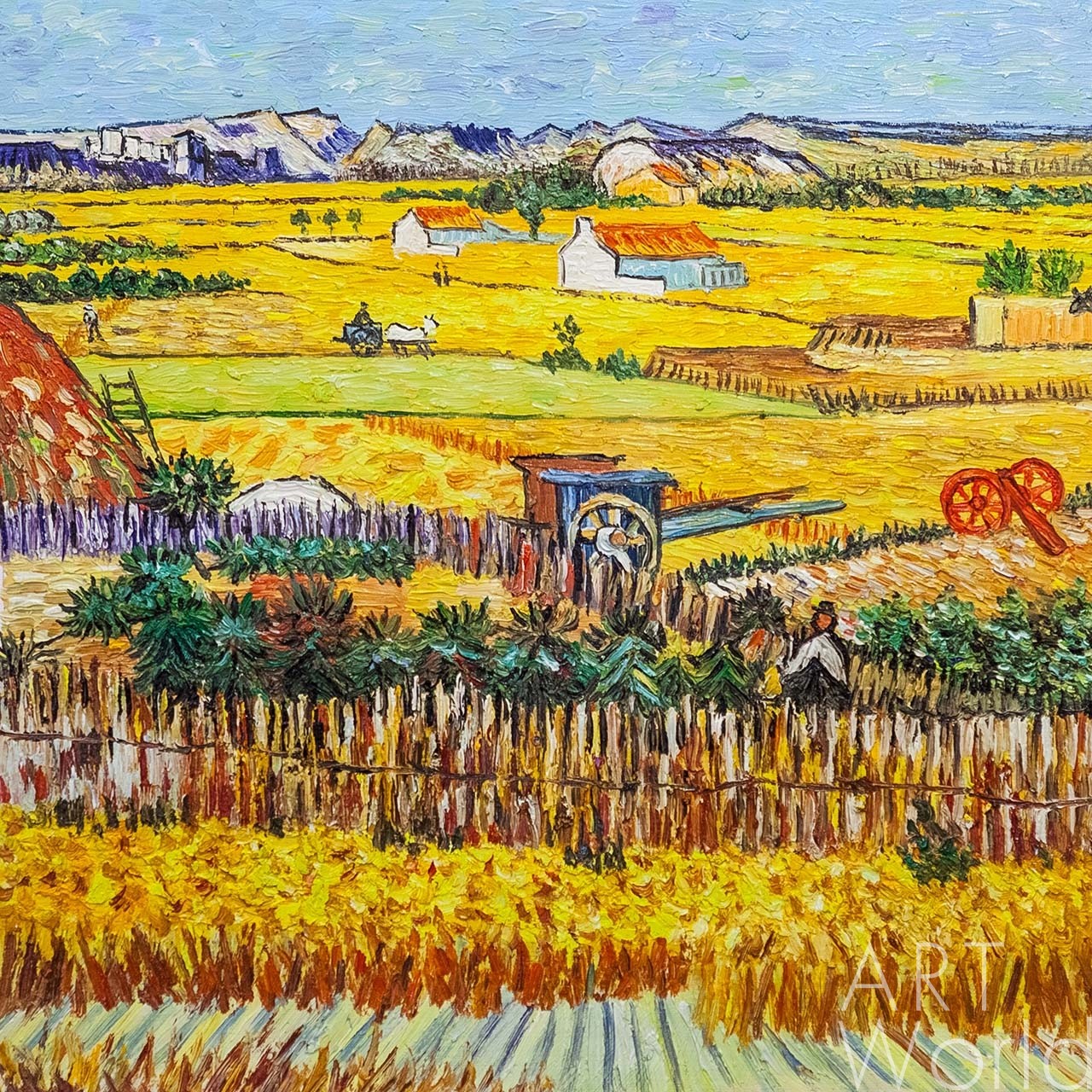 картина масло холст Копия картины Ван Гога " Урожай в Ла Кро, и Монмажор на заднем плане", копия Анджея Влодарчика, Ван Гог (Vincent van Gogh)