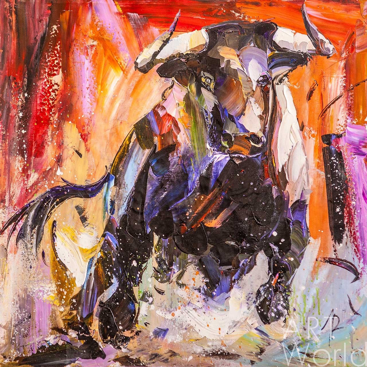 картина масло холст Картина маслом "Испанский бык", Родригес Хосе, LegacyArt Артворлд.ру
