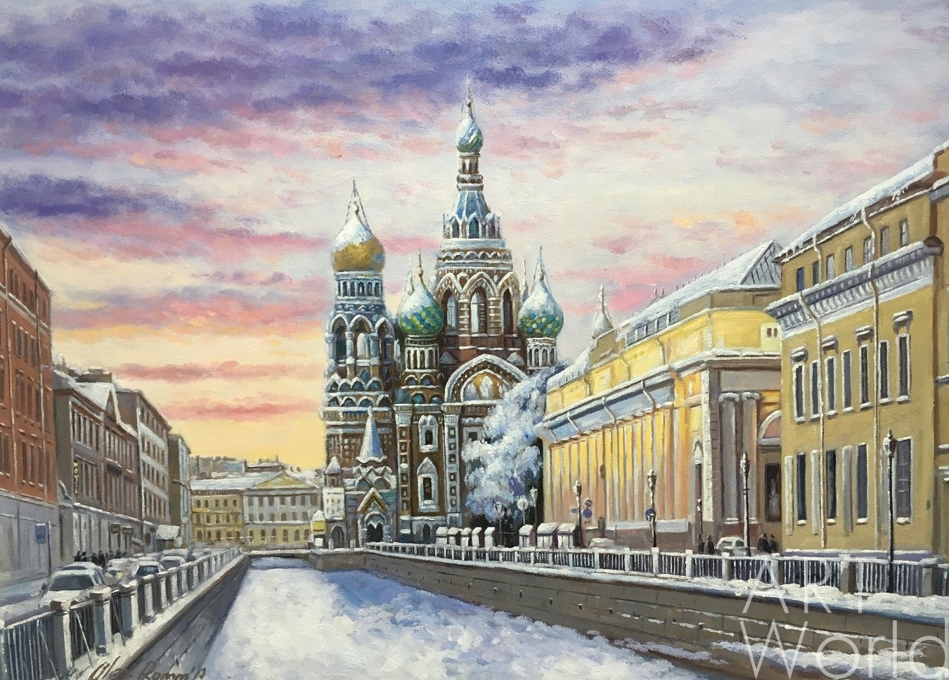 Храм Спаса-на-крови Санкт-Петербург зимой живопись