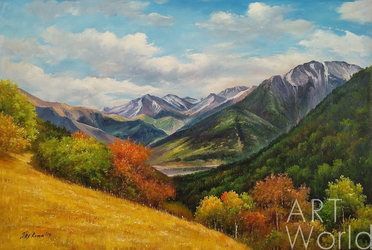 картина маслом осень в горах