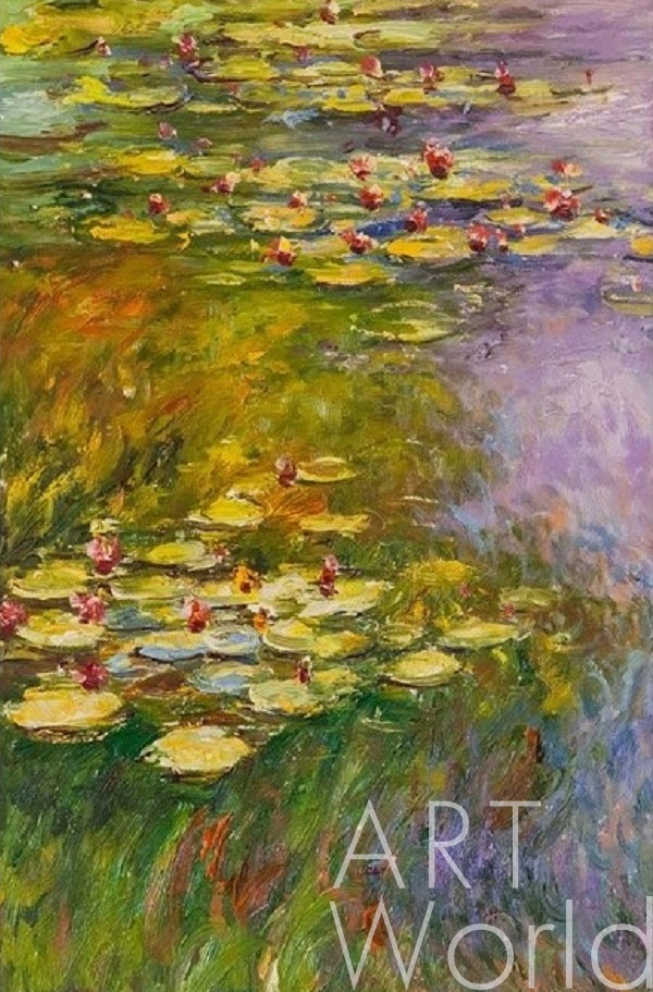 картина масло холст "Водяные лилии N36", копия С Камского картины Клода Моне, Моне Клод (Oscar-Claude Monet) Артворлд.ру